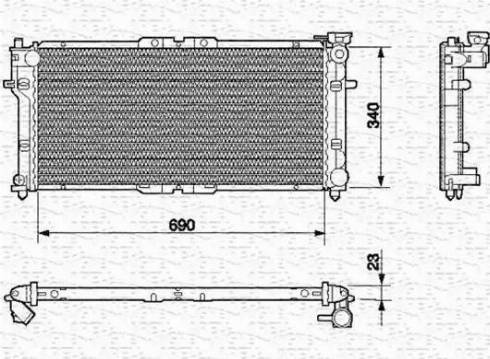 Magneti Marelli 350213518000 - Радиатор, охлаждане на двигателя vvparts.bg