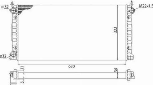 Ava Quality Cooling VW 2072 - Радиатор, охлаждане на двигателя vvparts.bg