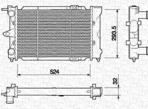 Magneti Marelli 350213651000 - Радиатор, охлаждане на двигателя vvparts.bg