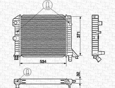 Magneti Marelli 350213663000 - Радиатор, охлаждане на двигателя vvparts.bg