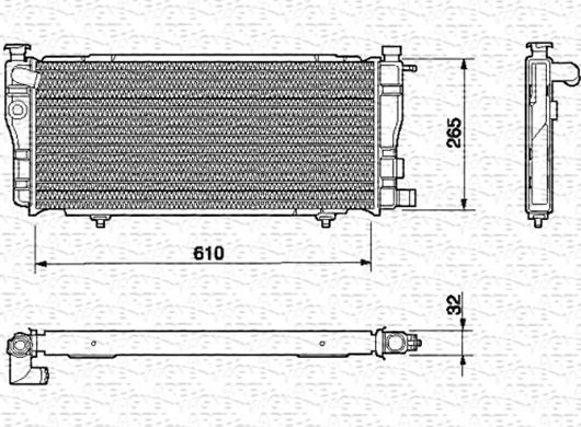 Magneti Marelli 350213604000 - Радиатор, охлаждане на двигателя vvparts.bg