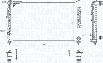 Magneti Marelli 350213199900 - Радиатор, охлаждане на двигателя vvparts.bg