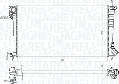 Magneti Marelli 350213199700 - Радиатор, охлаждане на двигателя vvparts.bg