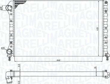 Magneti Marelli 350213194400 - Радиатор, охлаждане на двигателя vvparts.bg