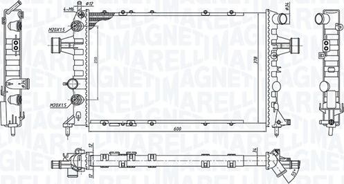 Magneti Marelli 350213194600 - Радиатор, охлаждане на двигателя vvparts.bg