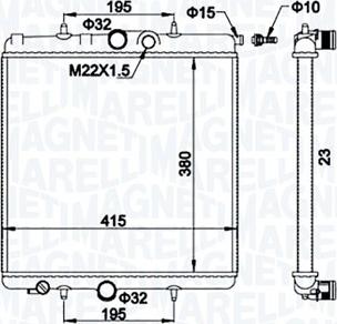 Magneti Marelli 350213194100 - Радиатор, охлаждане на двигателя vvparts.bg