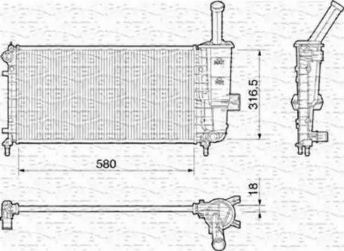 Magneti Marelli 350213195000 - Радиатор, охлаждане на двигателя vvparts.bg