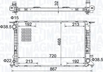 Magneti Marelli 350213195800 - Радиатор, охлаждане на двигателя vvparts.bg