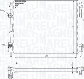 Magneti Marelli 350213195200 - Радиатор, охлаждане на двигателя vvparts.bg