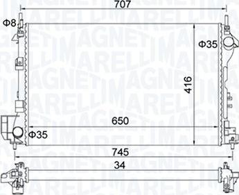 Magneti Marelli 350213195700 - Радиатор, охлаждане на двигателя vvparts.bg