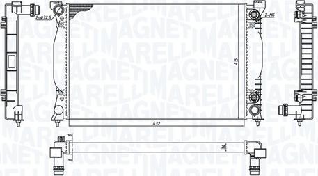 Magneti Marelli 350213196500 - Радиатор, охлаждане на двигателя vvparts.bg