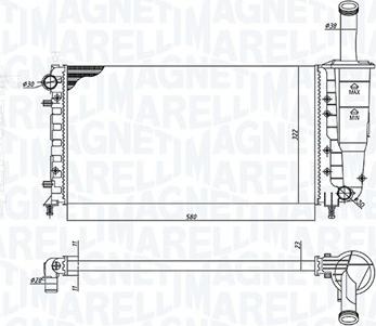 Magneti Marelli 350213196000 - Радиатор, охлаждане на двигателя vvparts.bg
