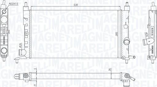 Magneti Marelli 350213190400 - Радиатор, охлаждане на двигателя vvparts.bg