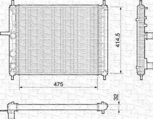 Magneti Marelli 350213191000 - Радиатор, охлаждане на двигателя vvparts.bg