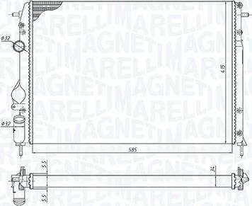 Magneti Marelli 350213198500 - Радиатор, охлаждане на двигателя vvparts.bg