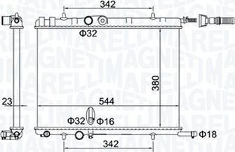 Magneti Marelli 350213193400 - Радиатор, охлаждане на двигателя vvparts.bg