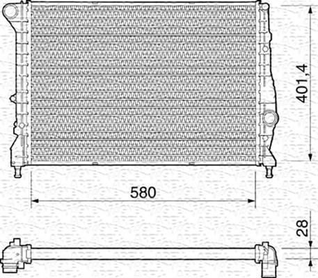 Magneti Marelli 350213193000 - Радиатор, охлаждане на двигателя vvparts.bg