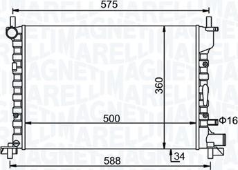 Magneti Marelli 350213193300 - Радиатор, охлаждане на двигателя vvparts.bg