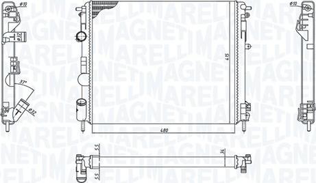 Magneti Marelli 350213192600 - Радиатор, охлаждане на двигателя vvparts.bg