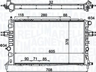 Magneti Marelli 350213192300 - Радиатор, охлаждане на двигателя vvparts.bg