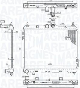 Magneti Marelli 350213192200 - Радиатор, охлаждане на двигателя vvparts.bg