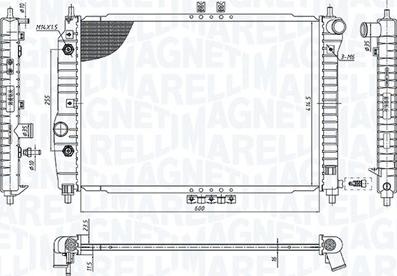 Magneti Marelli 350213197400 - Радиатор, охлаждане на двигателя vvparts.bg