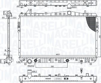 Magneti Marelli 350213197500 - Радиатор, охлаждане на двигателя vvparts.bg