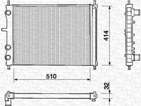 Magneti Marelli 350213149000 - Радиатор, охлаждане на двигателя vvparts.bg