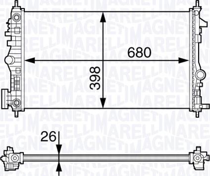 Magneti Marelli 350213141500 - Радиатор, охлаждане на двигателя vvparts.bg