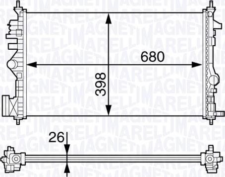 Magneti Marelli 350213141300 - Радиатор, охлаждане на двигателя vvparts.bg