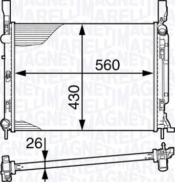 Magneti Marelli 350213142400 - Радиатор, охлаждане на двигателя vvparts.bg