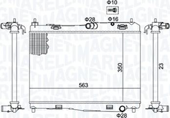 Magneti Marelli 350213142100 - Радиатор, охлаждане на двигателя vvparts.bg