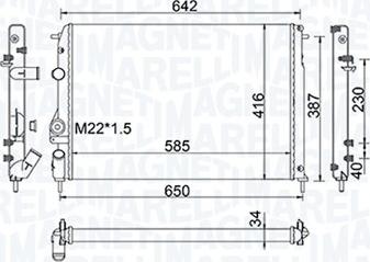 Magneti Marelli 350213159400 - Радиатор, охлаждане на двигателя vvparts.bg