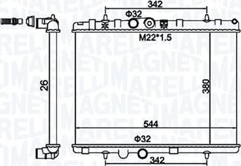 Magneti Marelli 350213156100 - Радиатор, охлаждане на двигателя vvparts.bg