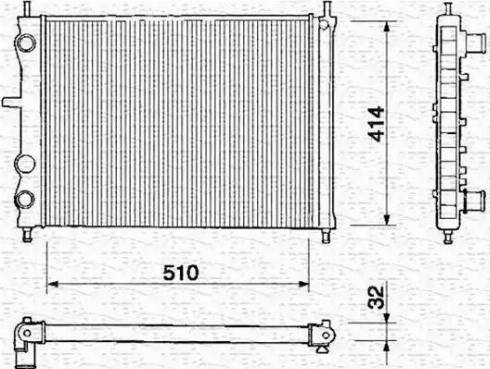 Magneti Marelli 350213150000 - Радиатор, охлаждане на двигателя vvparts.bg