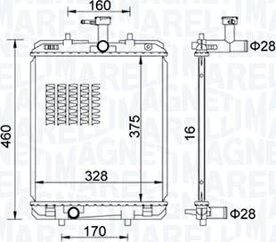 Magneti Marelli 350213151500 - Радиатор, охлаждане на двигателя vvparts.bg