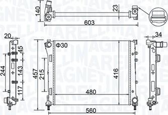 Magneti Marelli 350213151100 - Радиатор, охлаждане на двигателя vvparts.bg