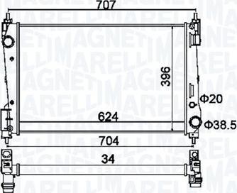 Magneti Marelli 350213151200 - Радиатор, охлаждане на двигателя vvparts.bg