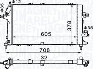 Magneti Marelli 350213153400 - Радиатор, охлаждане на двигателя vvparts.bg