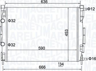 Magneti Marelli 350213153500 - Радиатор, охлаждане на двигателя vvparts.bg
