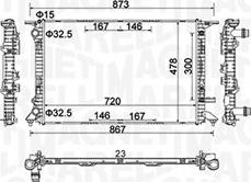 Magneti Marelli 350213152100 - Радиатор, охлаждане на двигателя vvparts.bg