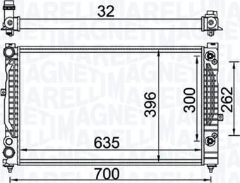 Magneti Marelli 350213157600 - Радиатор, охлаждане на двигателя vvparts.bg