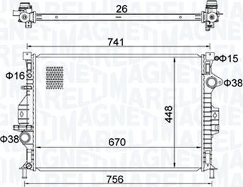 Magneti Marelli 350213157700 - Радиатор, охлаждане на двигателя vvparts.bg