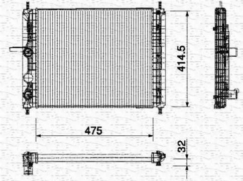 Magneti Marelli 350213164000 - Радиатор, охлаждане на двигателя vvparts.bg