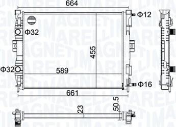 Magneti Marelli 350213160600 - Радиатор, охлаждане на двигателя vvparts.bg