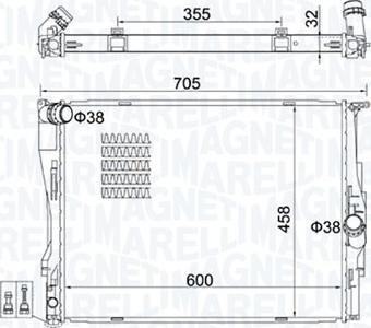 Magneti Marelli 350213160700 - Радиатор, охлаждане на двигателя vvparts.bg