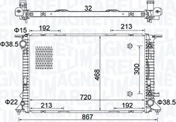 Magneti Marelli 350213161800 - Радиатор, охлаждане на двигателя vvparts.bg