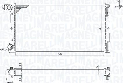 Magneti Marelli 350213168000 - Радиатор, охлаждане на двигателя vvparts.bg