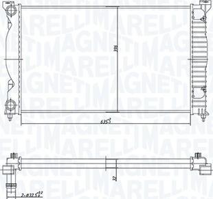 Magneti Marelli 350213168200 - Радиатор, охлаждане на двигателя vvparts.bg