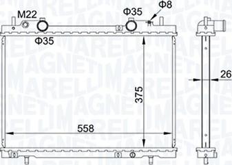 Magneti Marelli 350213163900 - Радиатор, охлаждане на двигателя vvparts.bg